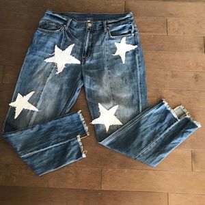 Carly & Ivy | Bruce Springsteen inspired cropped jeans with star detail size 29
